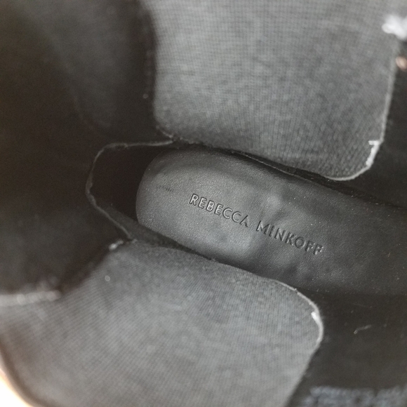 Rebecca Minkoff Sabeen Too 6 US Chelsea Booties Leopard Print Cow Fur Boots NEW - Picture 9 of 12